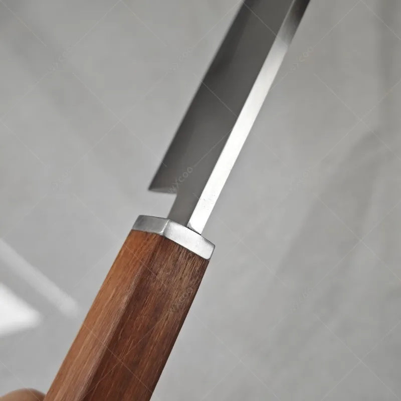 WXCOO 5Cr15 Stainless Steel Sashimi & Chef Knife – Wood Handle Kitchen Chef Knife Axl