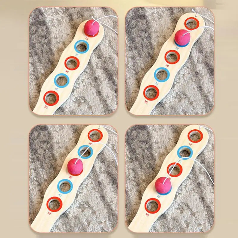 Wooden Paddle Ball Set – Elastic String Hand-Eye Coordination Toy Paddle Ball Toy Axl