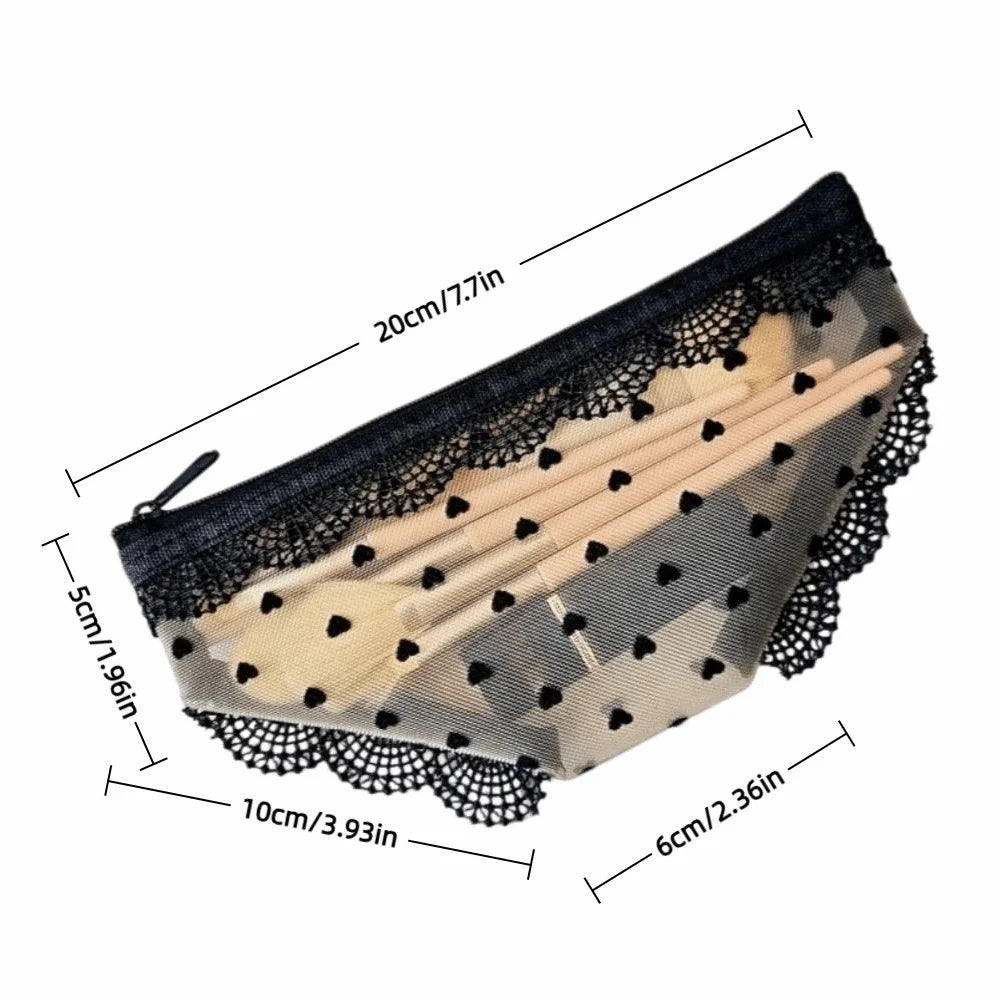 Y2K Briefs Shape Cosmetic Bag – Mesh Lace Makeup Pouch Cosmetic Makeup Bag Axl