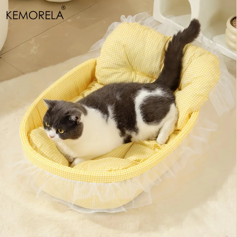 KEMORELA Cat Princess Sofa Bed – Washable Pet Mat All Seasons Cat Sofa Bed Axl