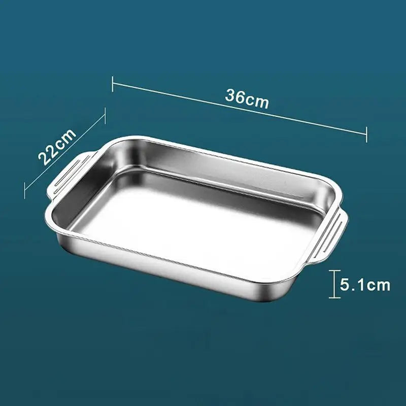 Stainless Steel Deep Dish Baking Pan with Lid | Oven Safe Baking Pan Axl M