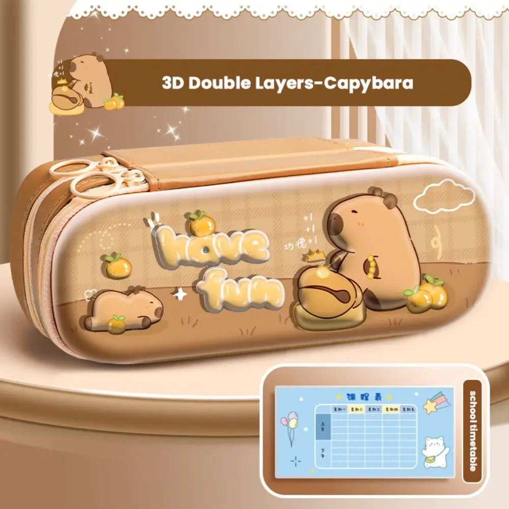 Capybara 3D Pencil Case – Double Layer Large Capacity Pen Box Pencil Case Axl Capybara