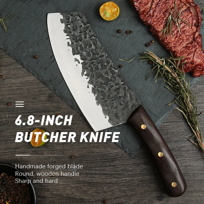 Forged Kiritsuke Chef Knife – 4Cr13Mov Steel & Wood Handle Chef Knife Axl