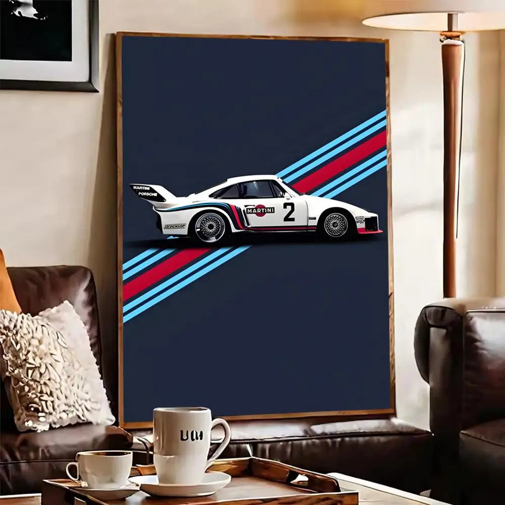 Martini Racing Car Poster – Self-Adhesive Wall Art Sticker Wall Art Poster Axl