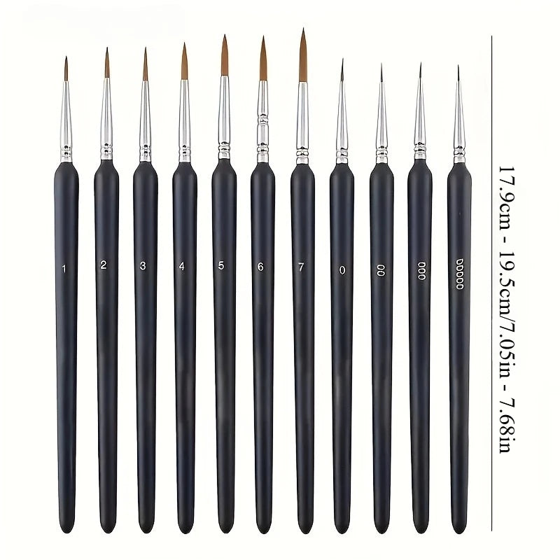 11-Piece Professional Paint Brush Set – Nylon Hair Art Brushes Paint Brush Set Axl