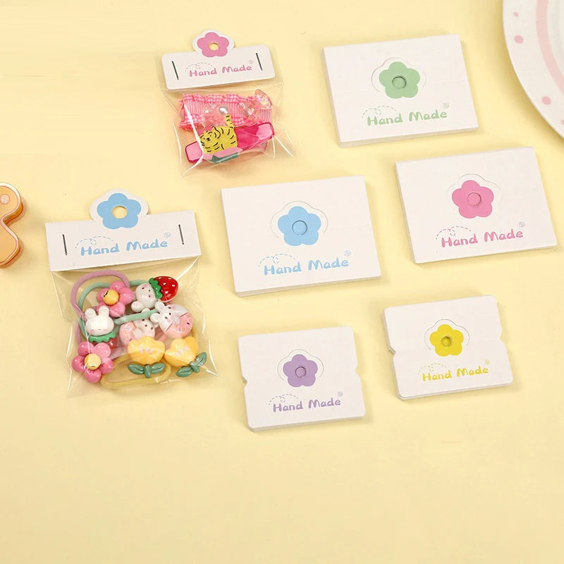 100 Pcs Foldable Flower Jewelry Hang Tags & Display Cards Jewelry Display Cards Axl