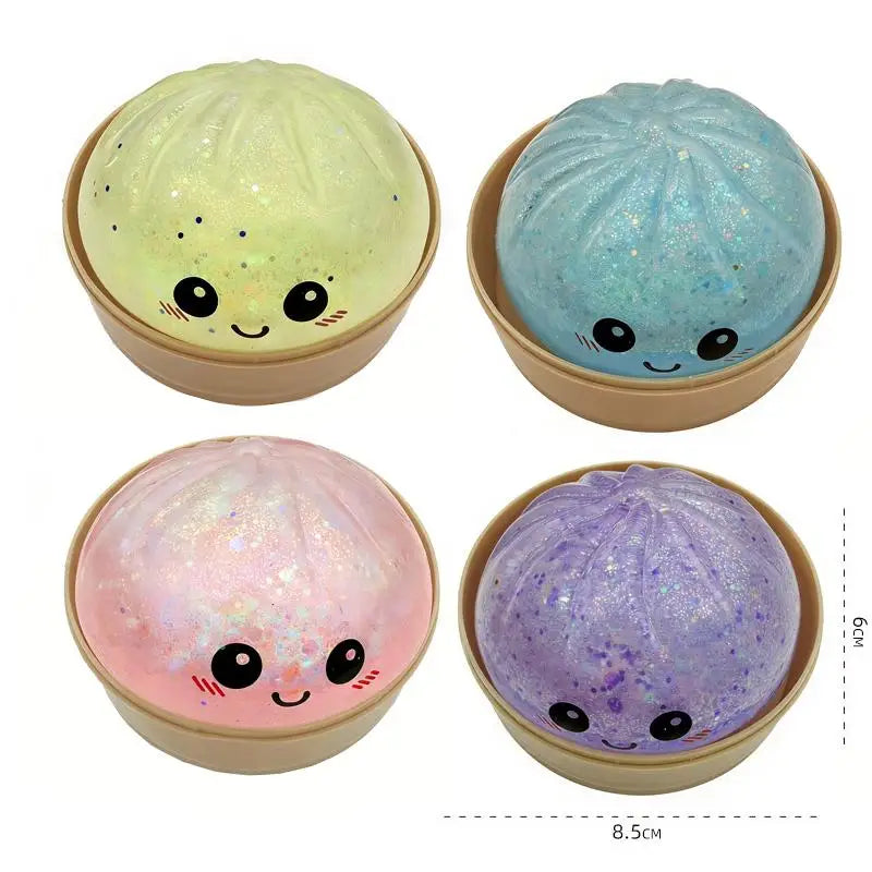 Oversized Rainbow Dumpling Squeeze Toy – Soft Silicone Fidget Ball Sensory Fidget Toy Axl