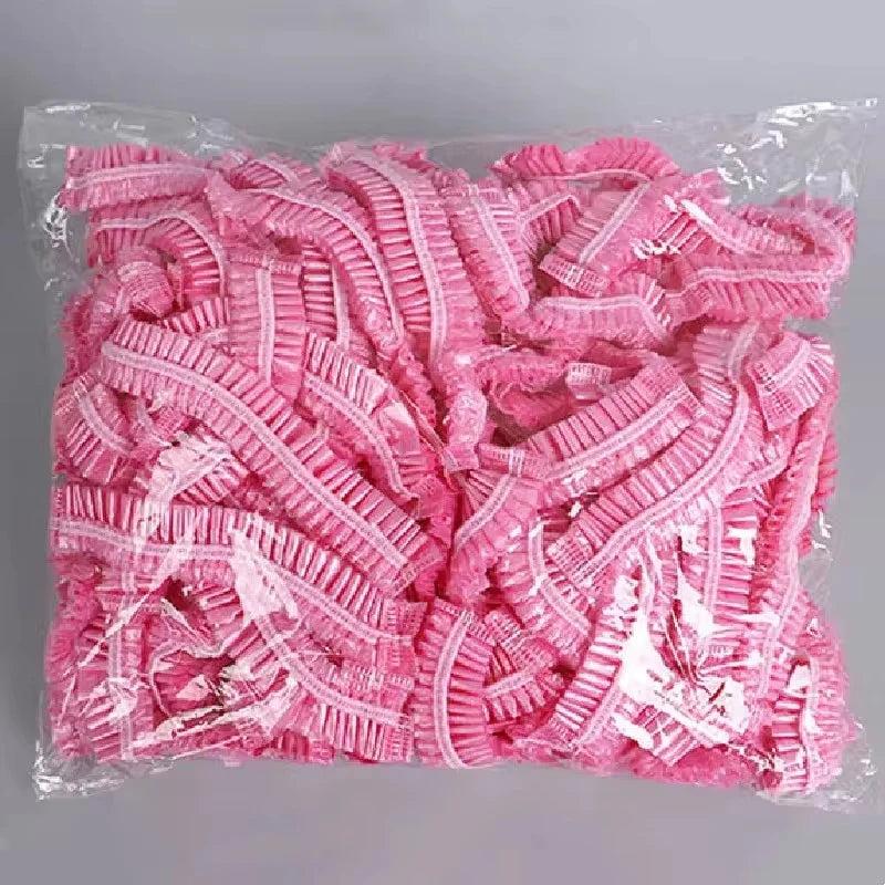 100-Pack Disposable Shower Caps – Waterproof Elastic Plastic Disposable Shower Cap Axl