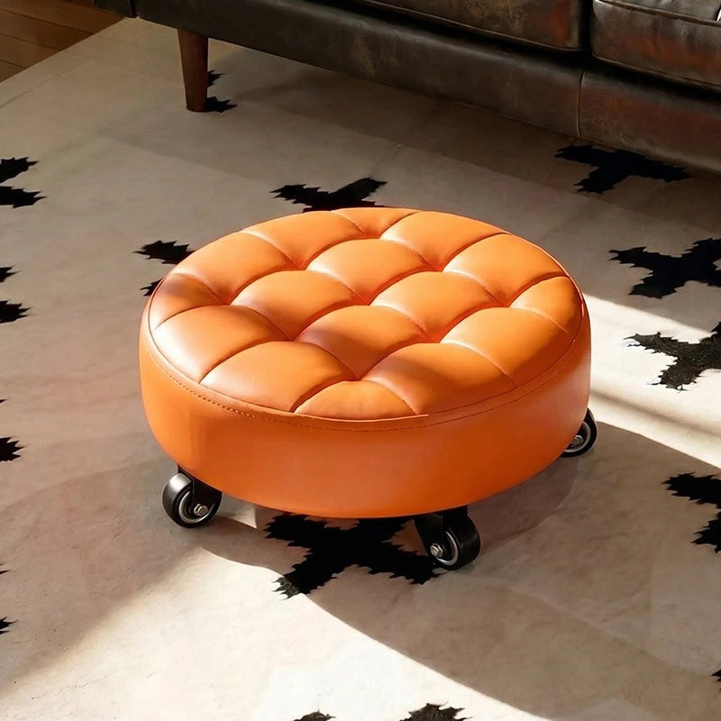 Wheeled Rolling Low Stool – Rotating Cushioned Nail & Pedicure Seat Rolling Stool Axl