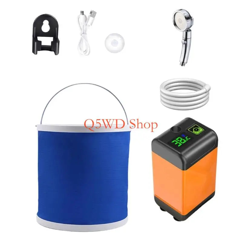 Portable Rechargeable Electric Camping Shower – 5000mAh Battery Outdoor Camping Shower Axl 2nd generation water CN