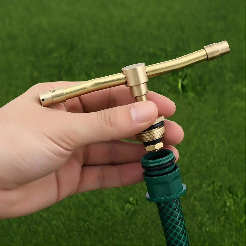 2-Arm Rotating Brass Garden Sprinkler – 360° Auto Watering Garden Sprinkler Axl