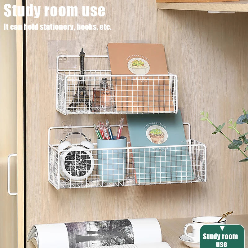Wall-Mounted Storage Rack – No Drilling Metal Shelf Wall Storage Rack Axl