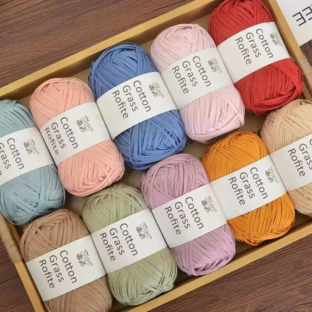102M Multicolor Raffia Yarn for Crochet, Knitting & DIY Crafts Craft Yarn Axl