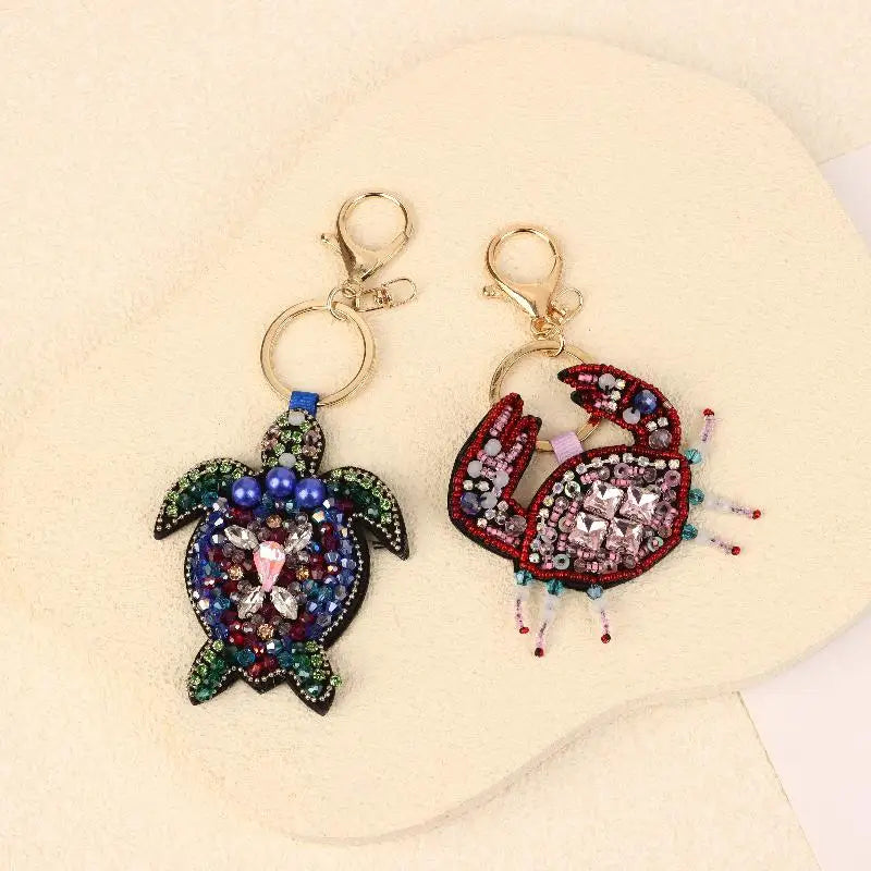 Rhinestone Beaded Bag Charm – Lobster Crab Turtle Pendant Bag Charm Pendant Axl