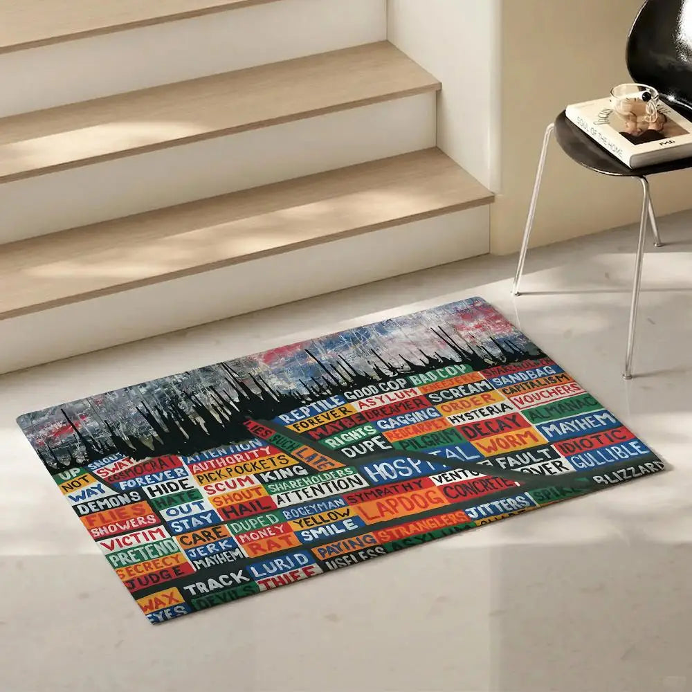 Alternative Band Flannel Floor Mat – Non-Slip Indoor Rug Indoor Floor Rug Axl