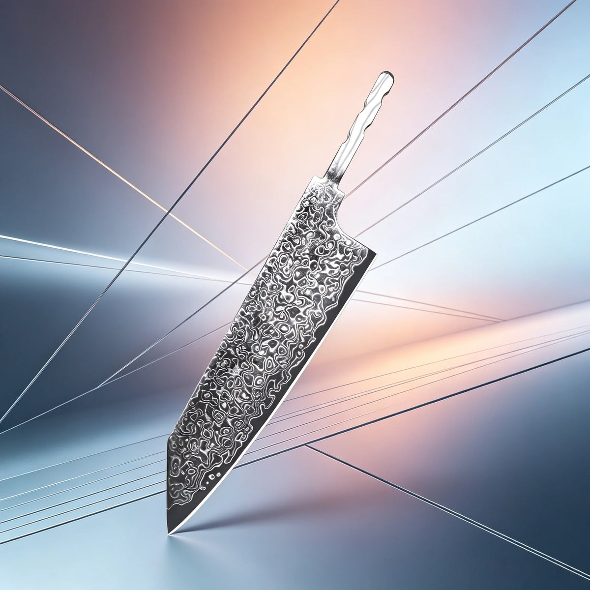 Damascus Steel Cleaver Blade Blank – Hand Forged DIY Knife Knife Blade Blank Axl