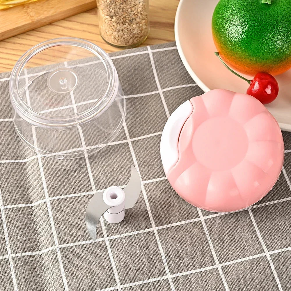 Mini Manual Garlic & Chili Chopper – Stainless Steel Blade Manual Food Chopper Axl