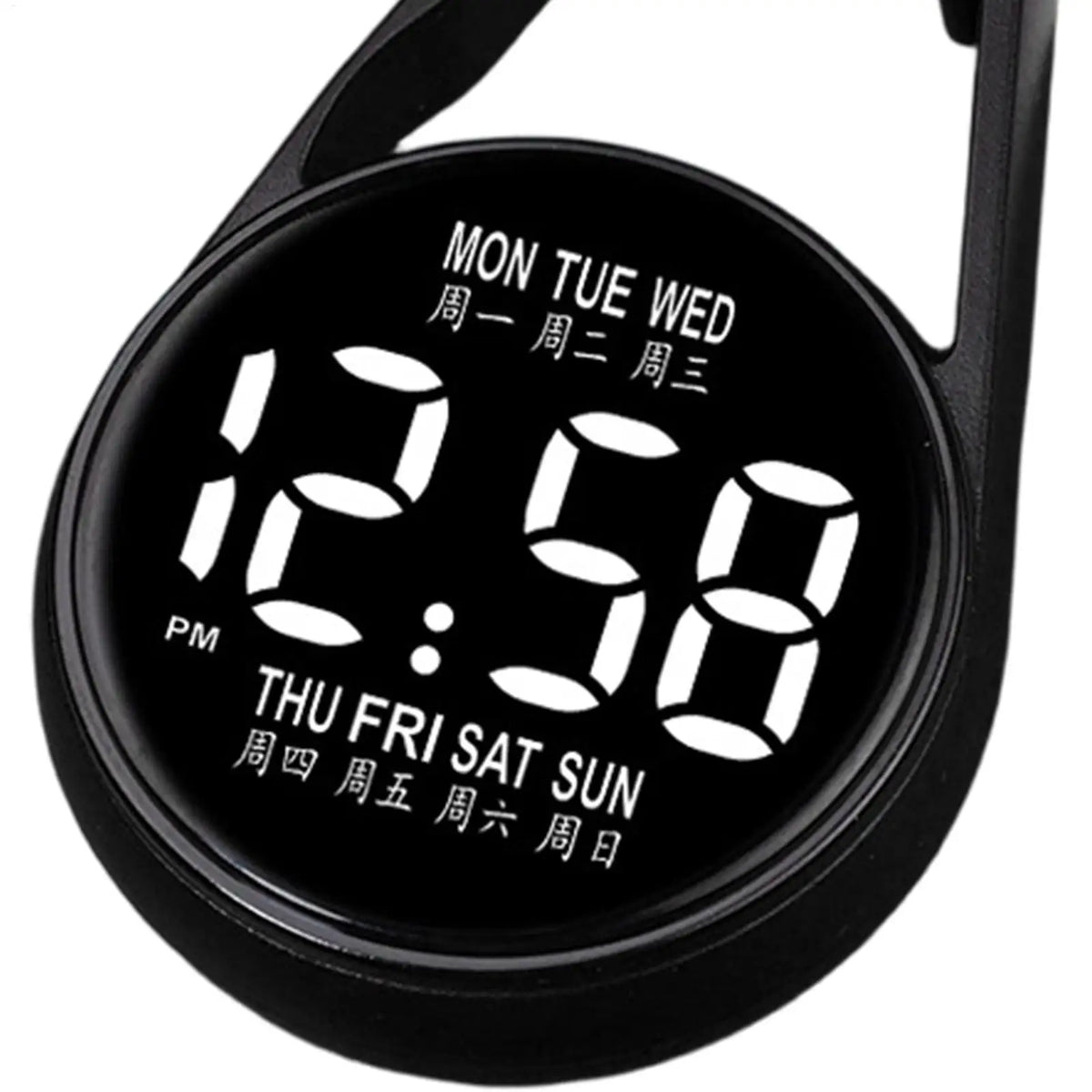 LED Digital Pocket Watch – Waterproof Night Glow Keychain Clip Digital Pocket Watch Axl