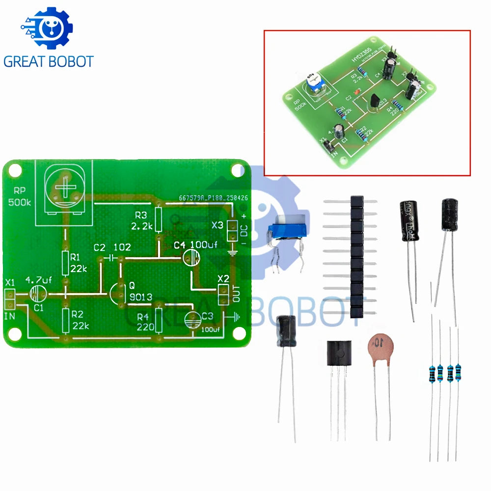 Transistor Amplifier Circuit Kit – Soldering Practice & Training Electronics DIY Kit Axl