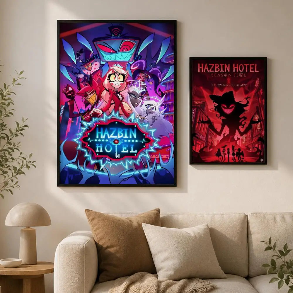 Hazbin Hotel Poster Self-Adhesive Waterproof Wall Art Decor Decorative Wall Poster Axl
