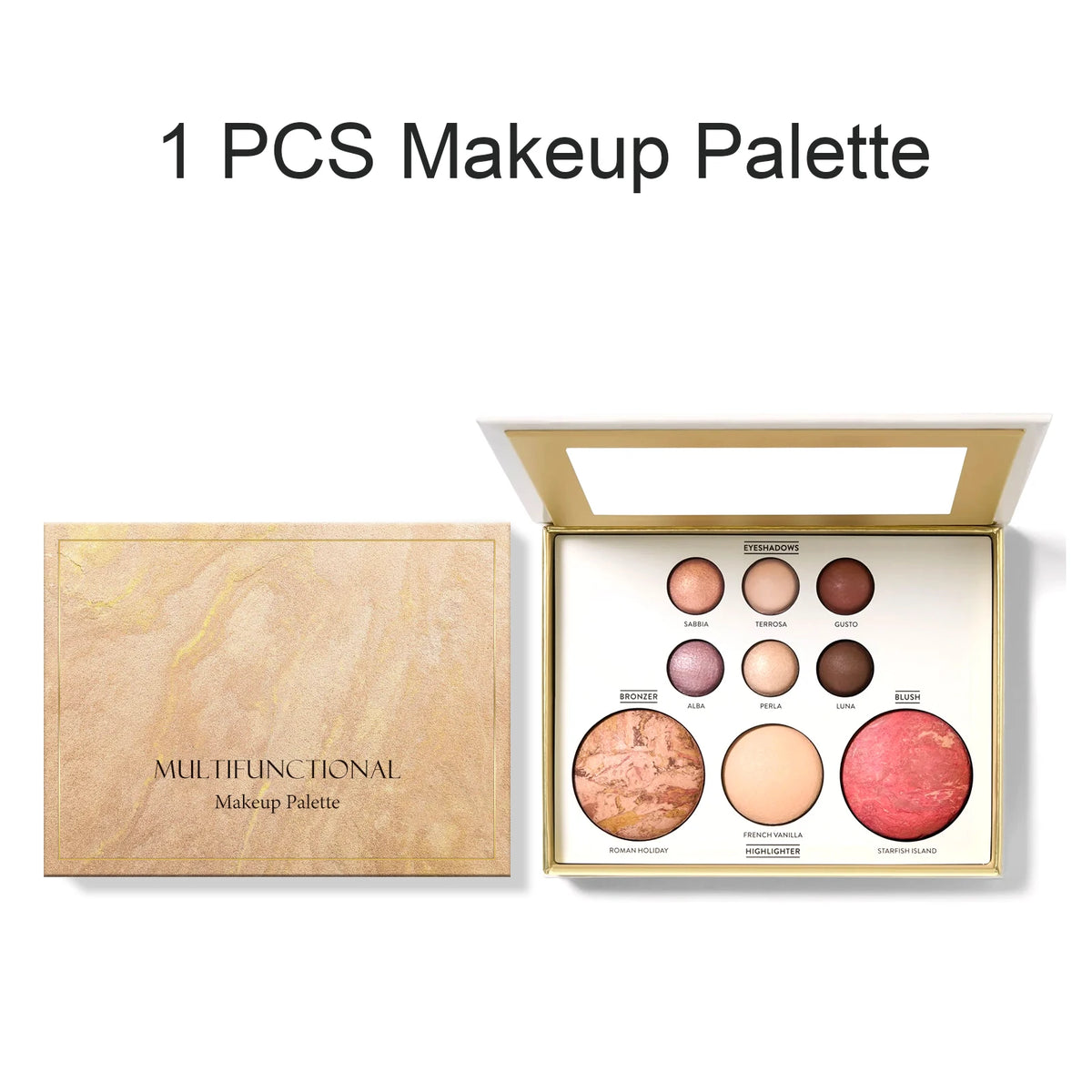 Gilded All-in-One Makeup Palette – Eyeshadow, Bronzer, Blush Makeup Palette Axl 1PCS Makeup Palette
