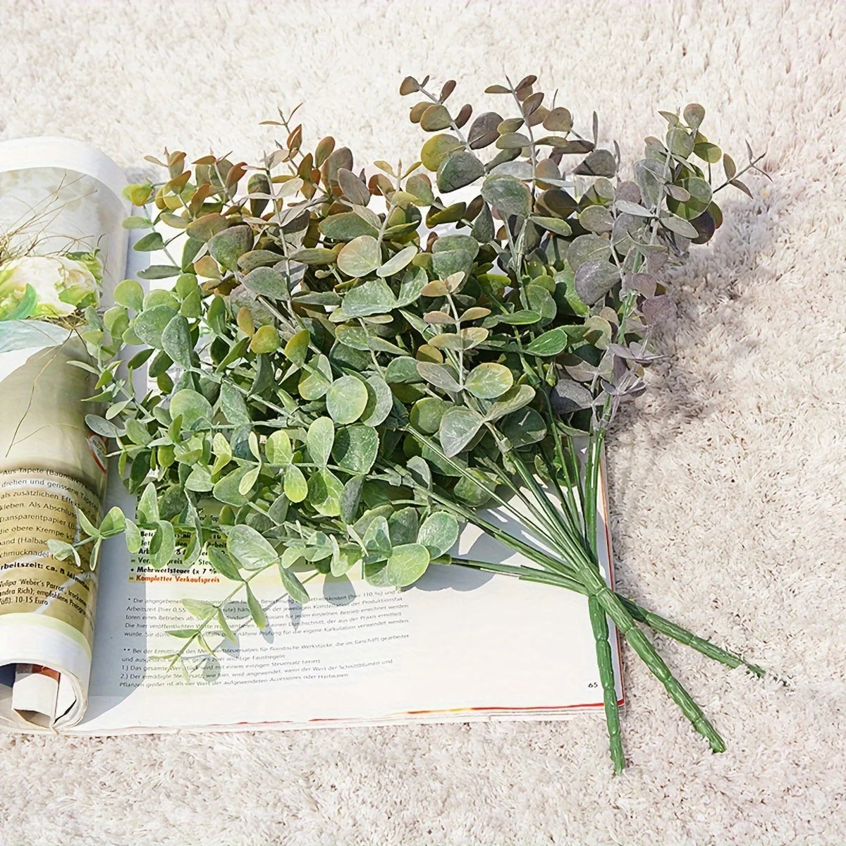 Artificial Eucalyptus Branches Faux Green Leaves Decor 2/4 Pcs Artificial Plant Decor Axl