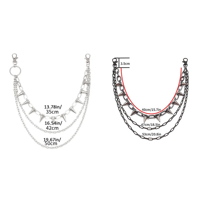Hip-Hop Punk Metal Rivet Pants Chain – Unisex Waist Chain Waist Chain Jewelry Axl