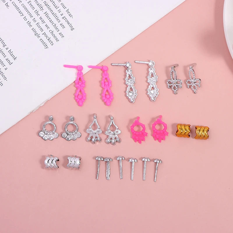 10Pcs Dollhouse Miniature Princess Jewelry Set – Crown & More Doll Accessories Set Axl