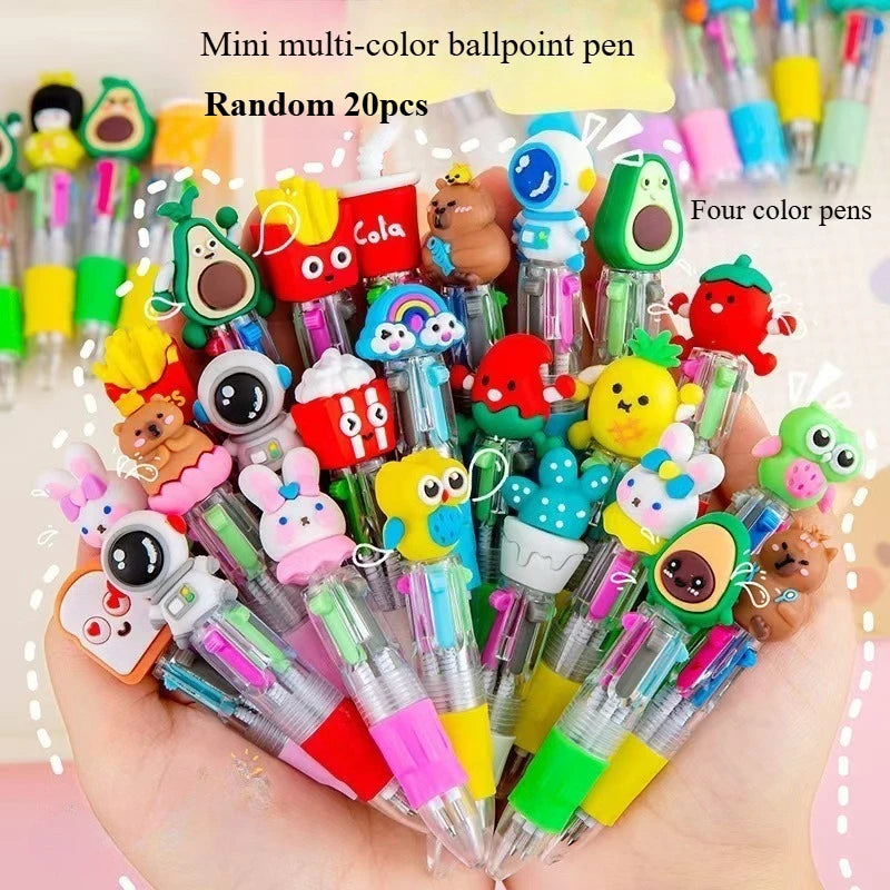 4-in-1 Multicolor Ballpoint Pens – Fun Party Favors & Gifts Multicolor Ballpoint Pen Axl Multi-Colored Cartoon random 20pcs