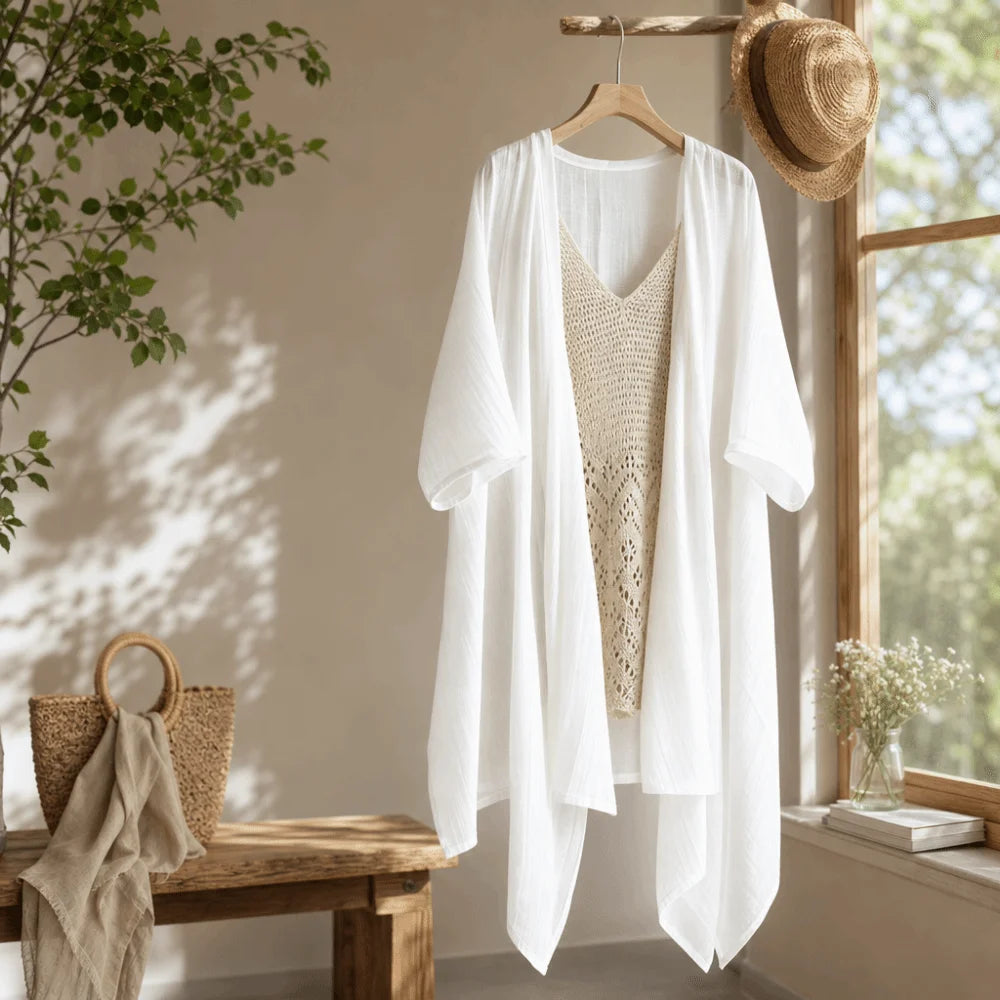 Women's Loose Open-Front Knit Cardigan – Summer Cover-Up Knit Cardigan Axl