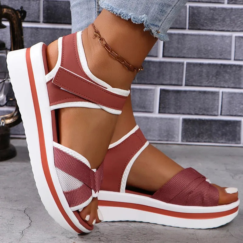 HAJINK Women's Peep Toe Wedge Sandals – Summer Low Platform Wedge Sandals Axl