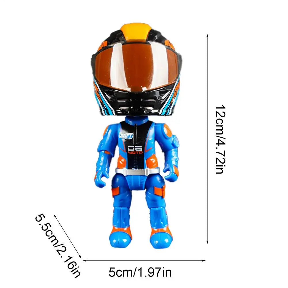 Q Version Motorcycle Rider Transforming Action Figure Toy Action Figure Toy Axl Blue
