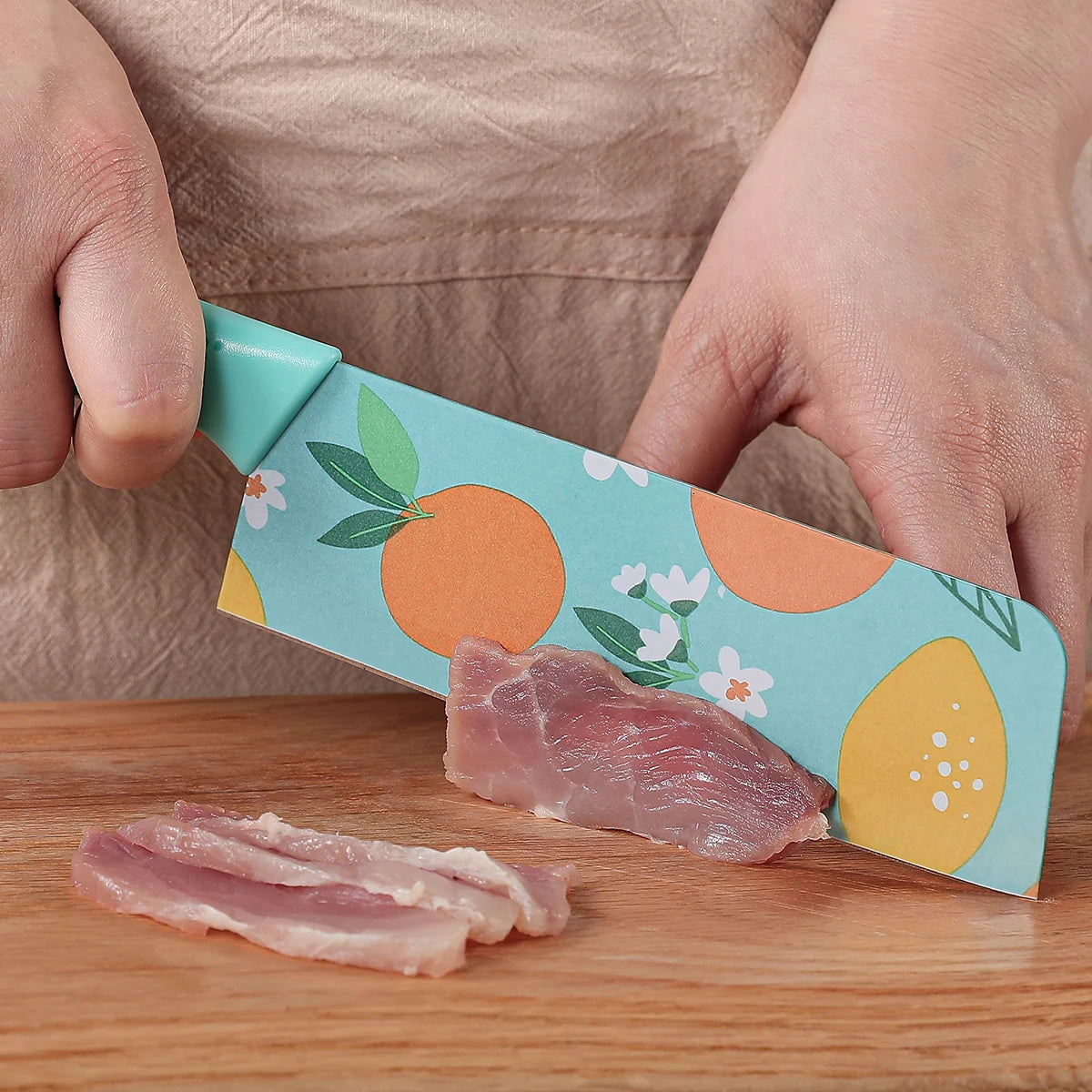 3-Piece Kitchen Knife Set – Stainless Steel Fruit Print Knives Kitchen Knife Set Axl