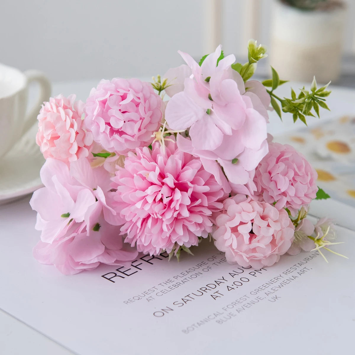 Silk Ball Chrysanthemum Artificial Flowers – Bouquet & Home Decor Artificial Silk Flowers Axl Pink 2 pcs
