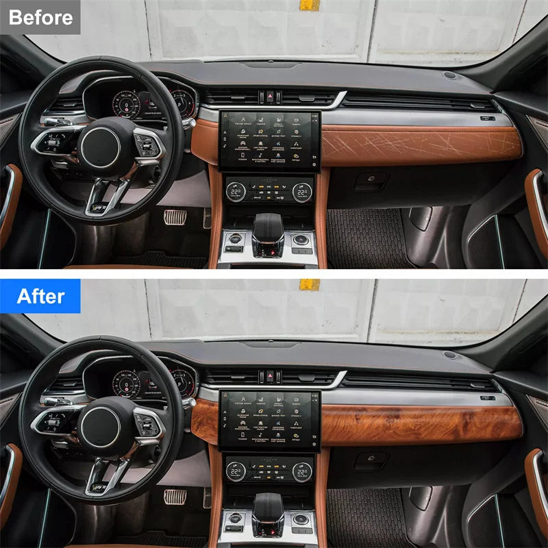 Wood Grain Vinyl Car Interior Wrap – Waterproof DIY Decal Film Car Vinyl Wrap Axl