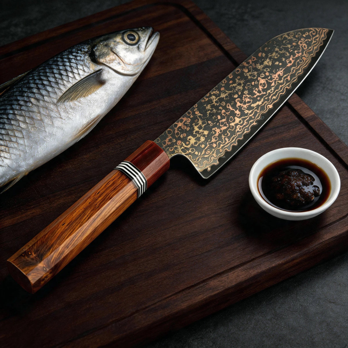 XITUO 7" Damascus Steel Santoku Knife – 33-Layer Hand Forged Damascus Chef Knife Axl