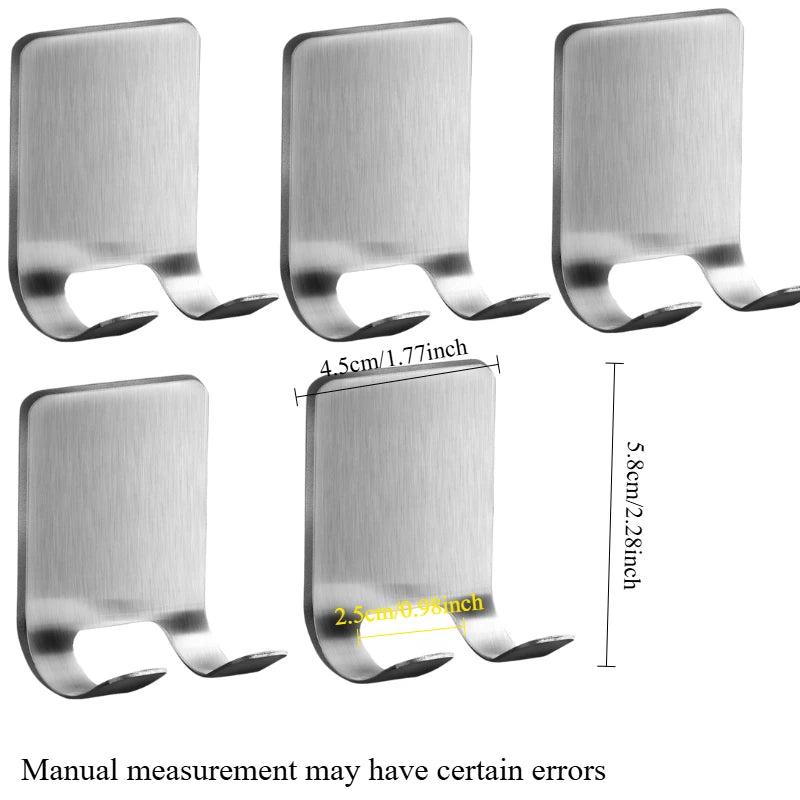 Stainless Steel Razor Holder & Bathroom Hook Organizer 2/5 Pcs Razor Holder Stand Axl 5pcs