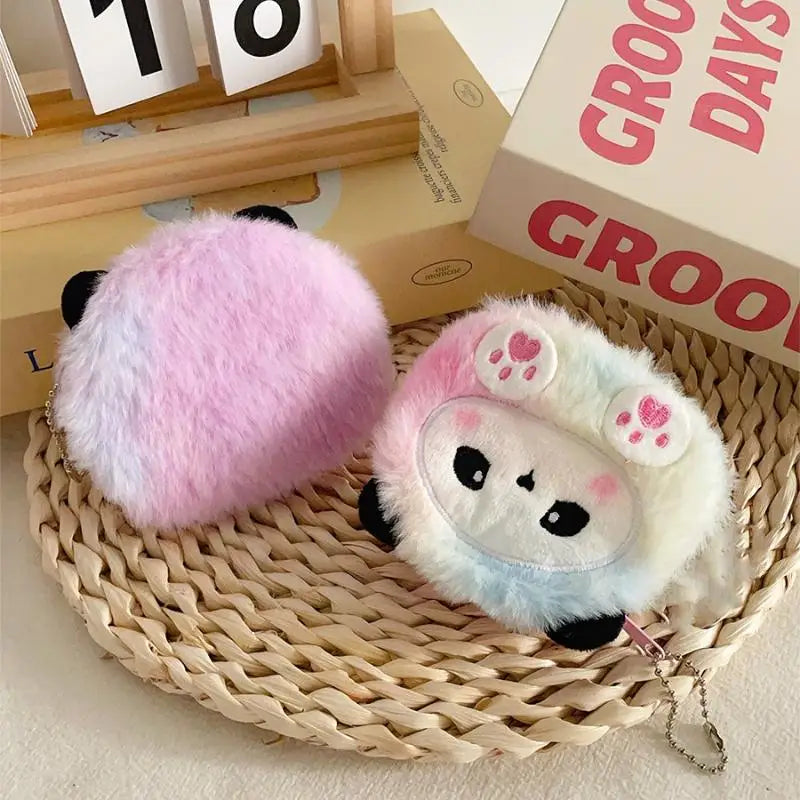 Kawaii Panda Plush Coin Purse – Cute Mini Keychain Bag Plush Coin Purse Axl
