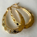 Huitan Boho Teardrop Hoop Earrings – Geometric Rhombus Design Hoop Earrings Axl E6288