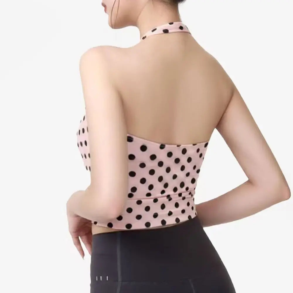 V-Neck Backless Yoga Vest with Chest Pad – Slim Fit Tank Top Yoga Sports Vest Axl