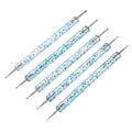 Nail Art Dot Pen & Brush Set | Blue Handle Manicure Tool Nail Art Tool Axl blue