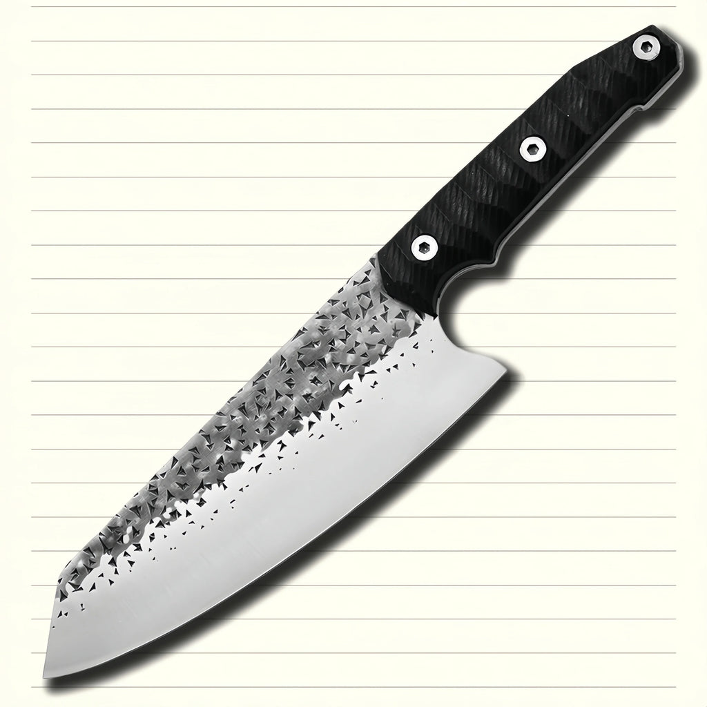 7" Chef's Knife – 4Cr13Mov Steel, Black PAKKA Handle Chef's Knife Axl KNIVES