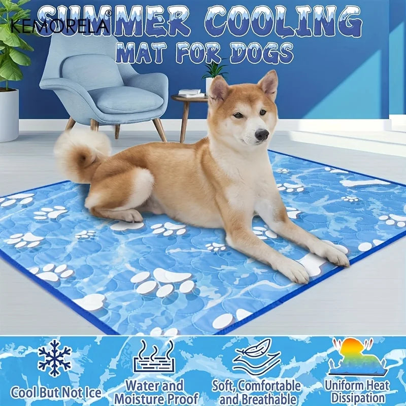KEMORELA Large Dog Cooling Mat – Ice Silk Self-Cooling Pad Pet Cooling Mat Axl