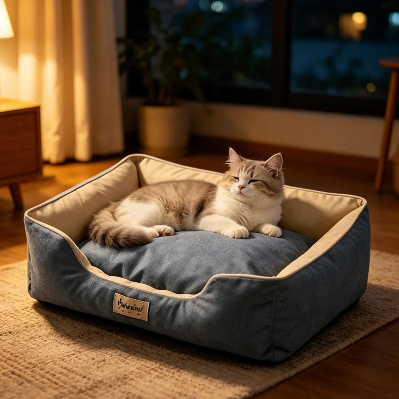 KEMORELA Four Season Cat & Dog Bed – Washable Anti-Slip Sofa Pet Sofa Bed Axl 40x30cm