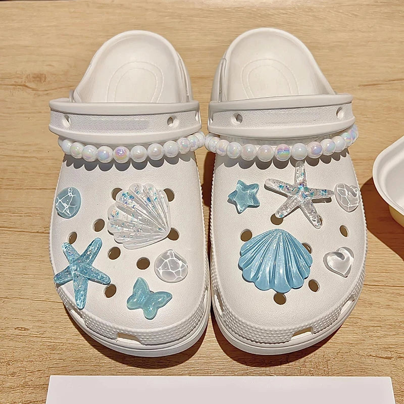 Starfish & Shell Resin Shoe Charms – DIY Clog Sandal Decor Shoe Charms Axl