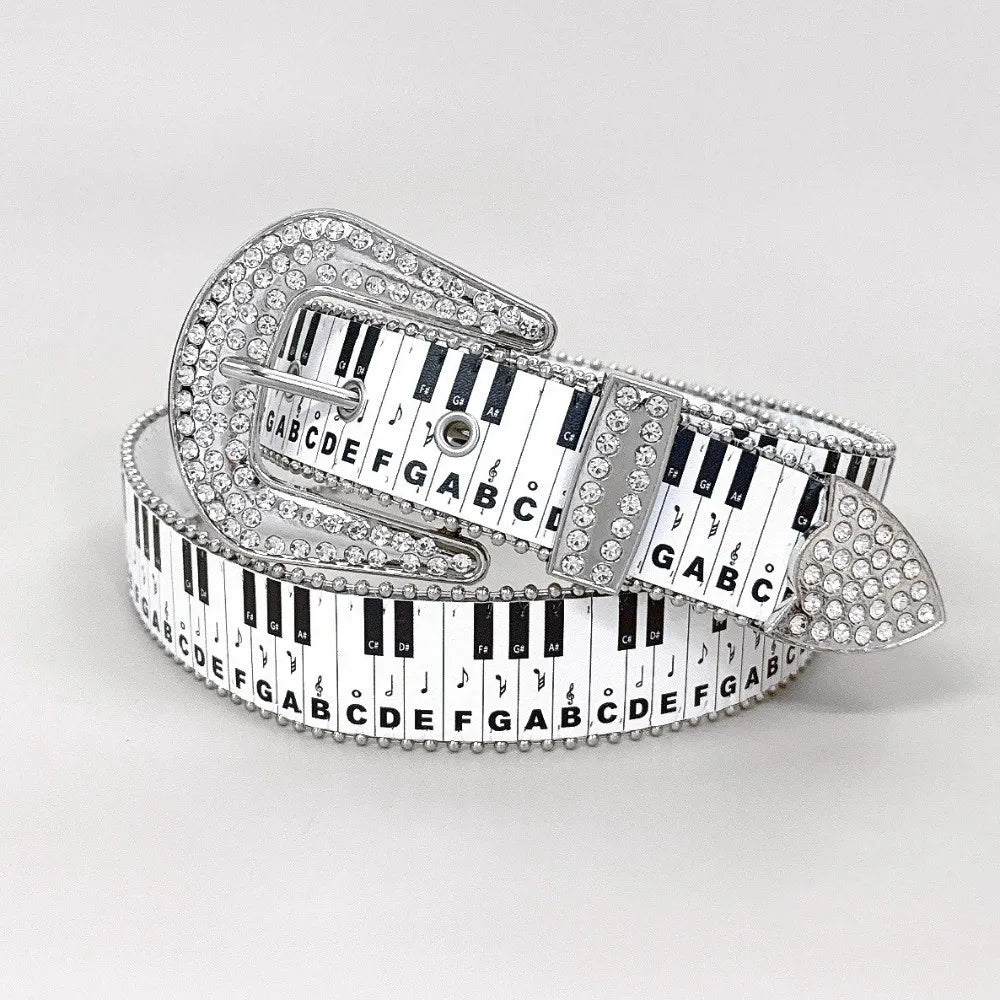 Piano Key Graffiti Waist Belt – Y2K Harajuku Korean Style Fashion Waist Belt Axl