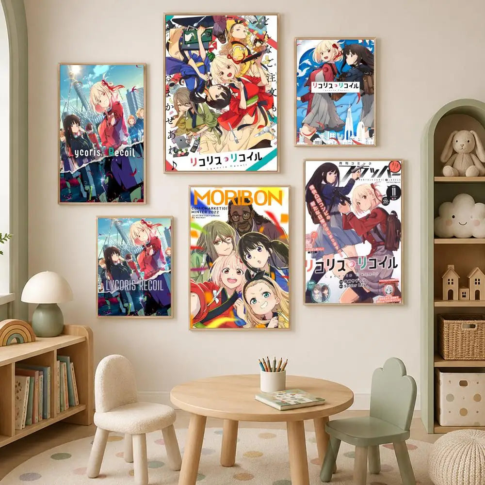 Lycoris Recoil Anime Wall Poster – Self-Stick HD Waterproof Anime Wall Poster Axl
