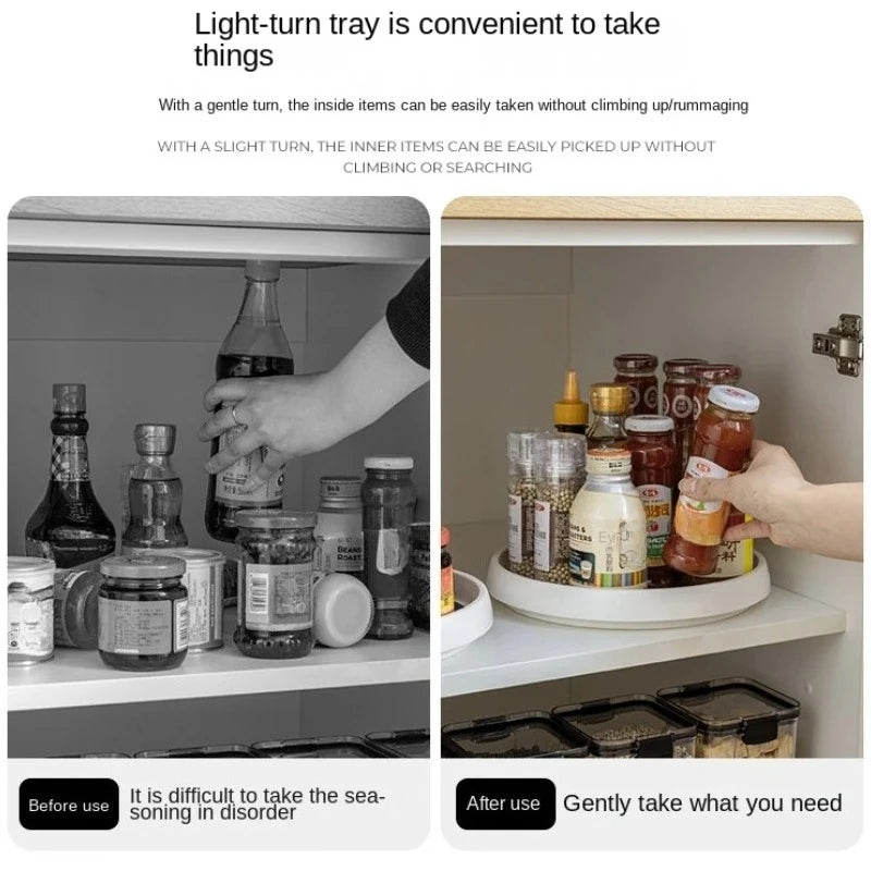 360° Rotating Spice Rack – Non-Slip Kitchen Organizer Tray Rotating Spice Rack Axl