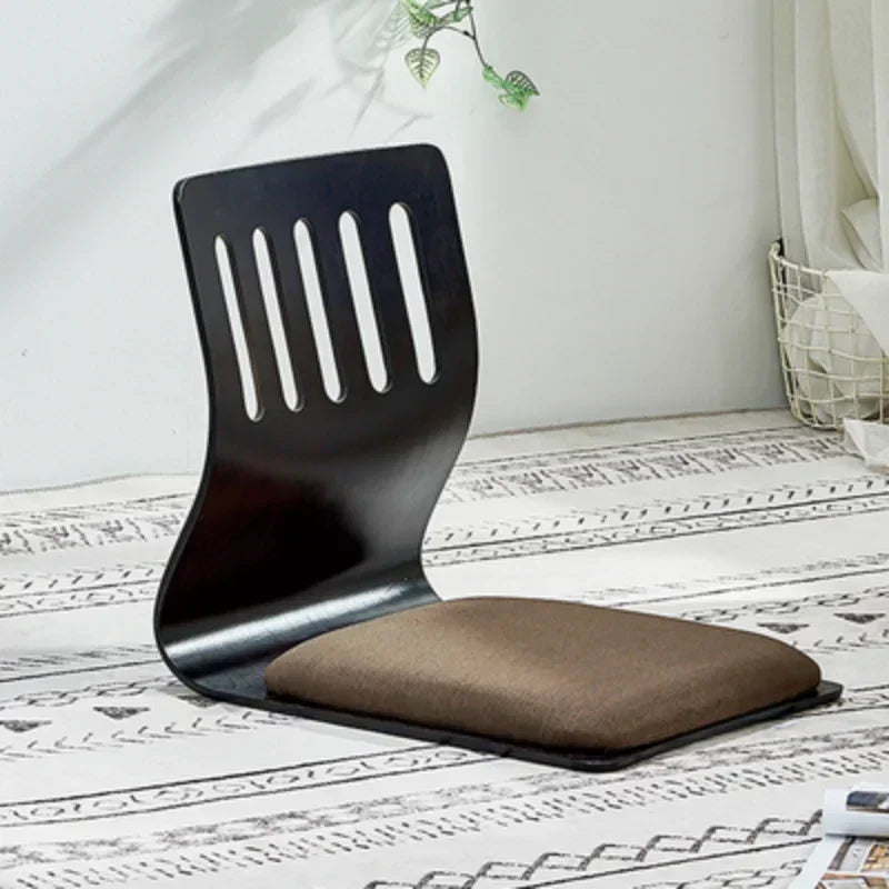 Japanese Zaisu Legless Floor Chair – Tatami Seat Black Finish Floor Chair Axl