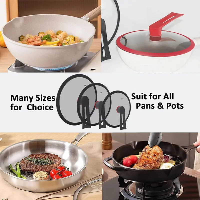Universal Tempered Glass Pan Lid 24–32cm | Silicone Rim Replacement Pan Lid Axl